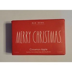 Rae Dunn Merry Christmas Apple Cinnamon Hand Body Bar Soap 8 oz New in Box